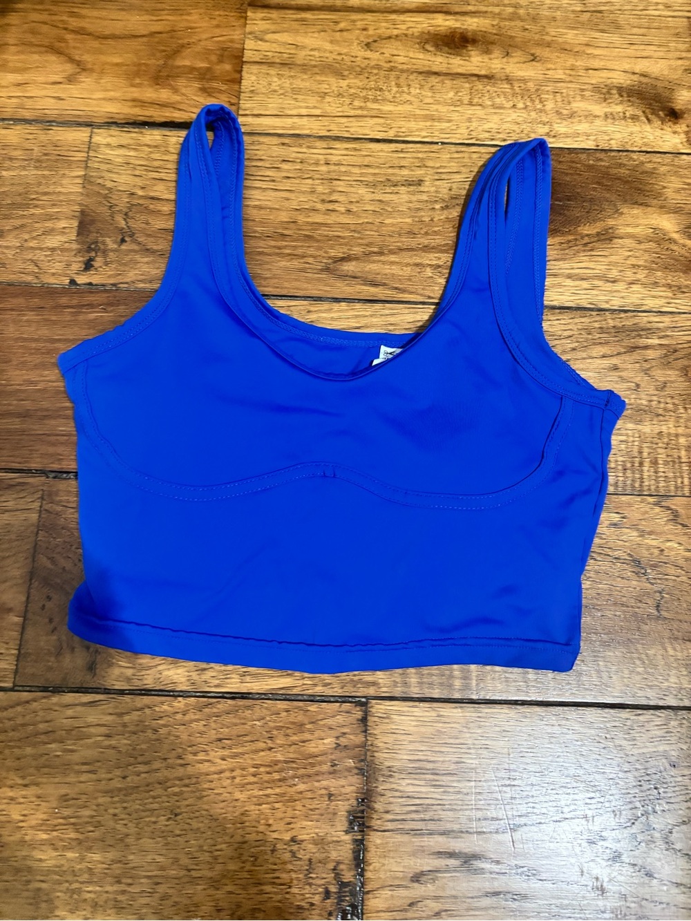 Gold Hinge cropped tank in Electric Blue